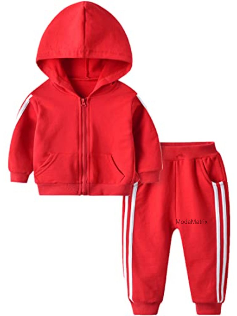 Toddler Boys Girls Cotton Zip Sweatsuit Set Kids Athletic Jacket Outerwear 6m-5y
